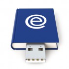 Blue e-Book USB flash drive - front view